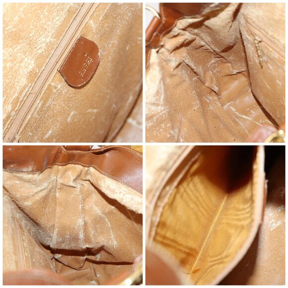 GUCCI Bamboo Shoulder Bag Leather 2way Brown Gold - Picture 15 of 16